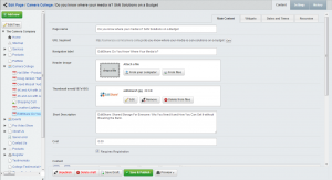 Event Calendar Backend Example from The Camera Company Event Calendar Backend Example from The Camera Company