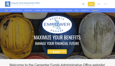 Carpenter Funds Administrative Office Benefit Website Home Page