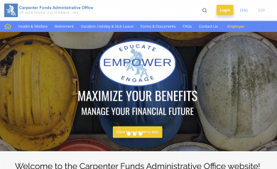 Carpenter Funds Administrative Office Benefit Website Home Page
