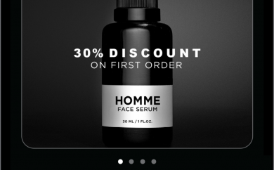 HOMME iPhone app main page